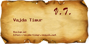 Vajda Timur névjegykártya